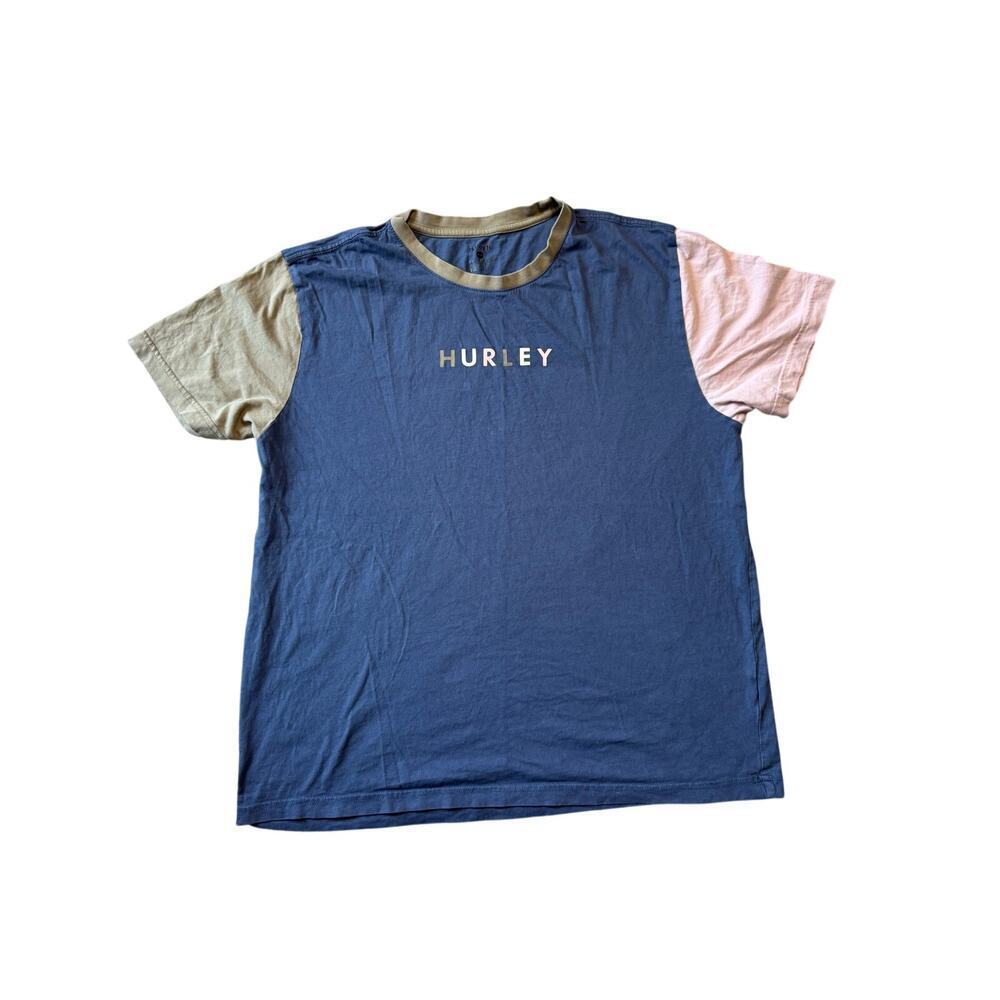 HURLEY Men's T-Shirt, Size Medium, Colorful Block Design